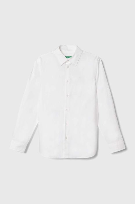 Дитяча бавовняна сорочка United Colors of Benetton колір білий (3420046)