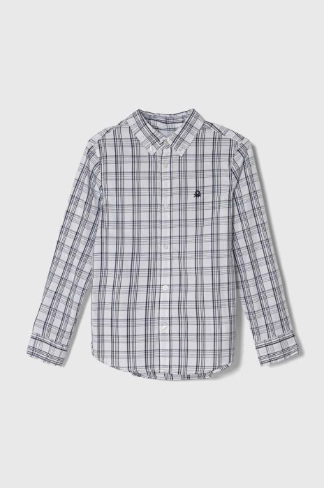 Дитяча бавовняна сорочка United Colors of Benetton колір блакитний (3473754)