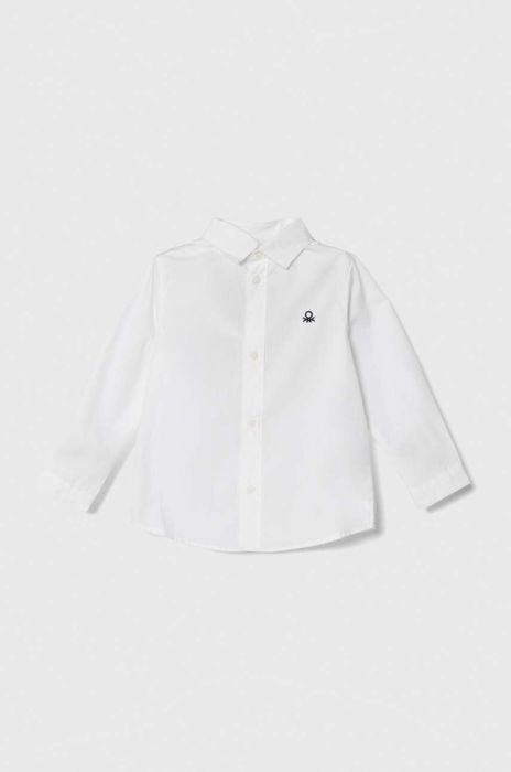 Дитяча бавовняна сорочка United Colors of Benetton колір білий (3462064)