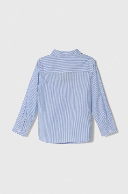 Дитяча бавовняна сорочка United Colors of Benetton колір блакитний (3462067) фото 2