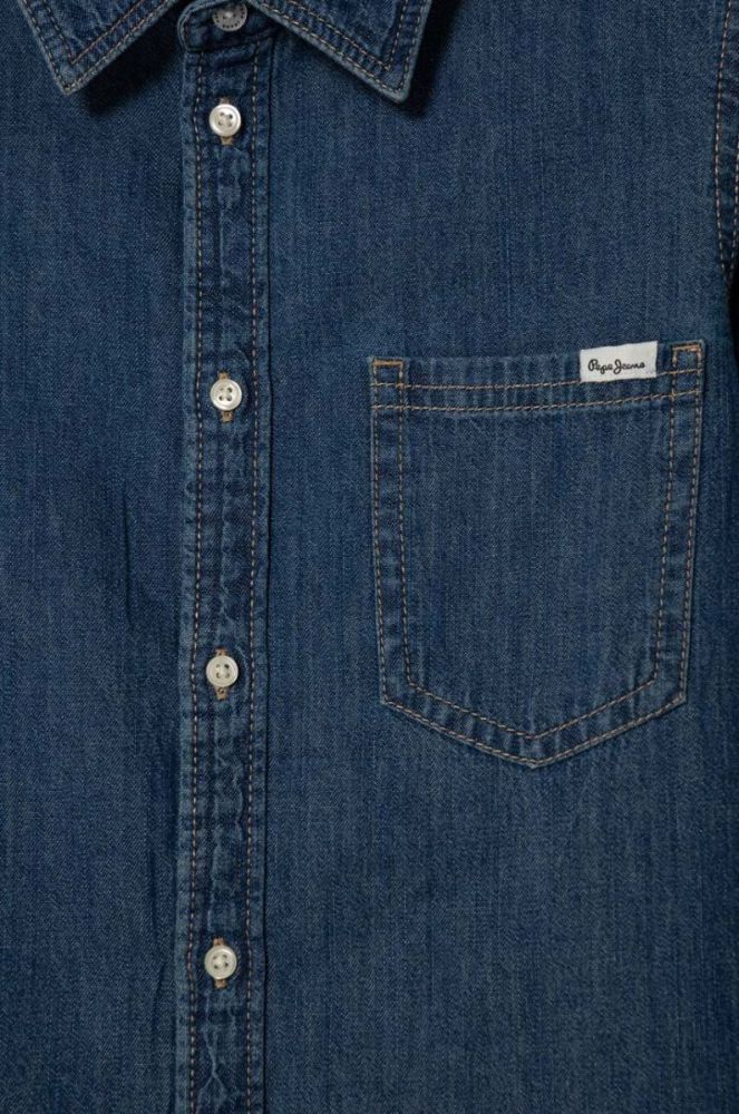 Дитяча джинсова сорочка Pepe Jeans колір блакитний фото 3