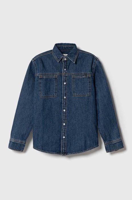 Дитяча бавовняна сорочка Pepe Jeans колір блакитний (3429235)