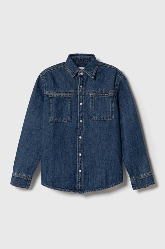 Дитяча бавовняна сорочка Pepe Jeans колір блакитний (3429235)