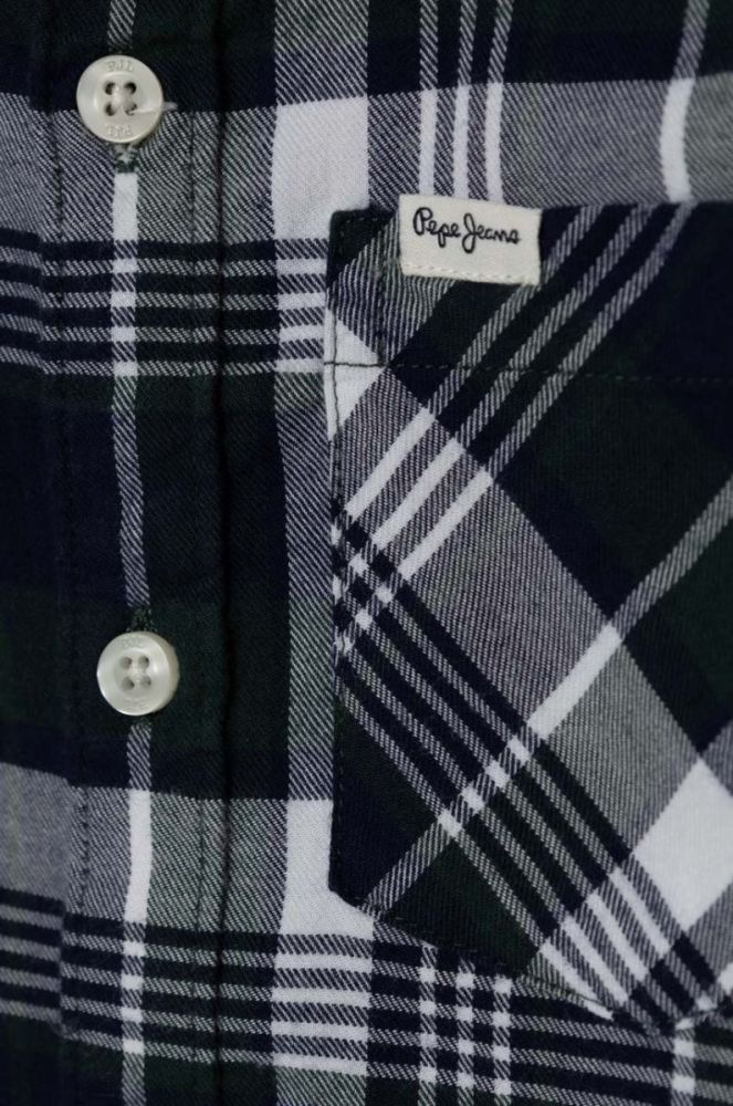 Дитяча бавовняна сорочка Pepe Jeans колір зелений (3489410) фото 3