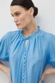 Блузка Bruuns Bazaar жіноча однотонна колір блакитний
