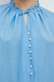 Блузка Bruuns Bazaar жіноча однотонна колір блакитний