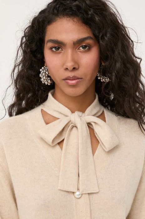 Кашеміровий кардиган Custommade колір бежевий легкий