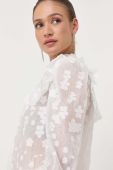 Блузка Custommade жіноча колір білий візерунок