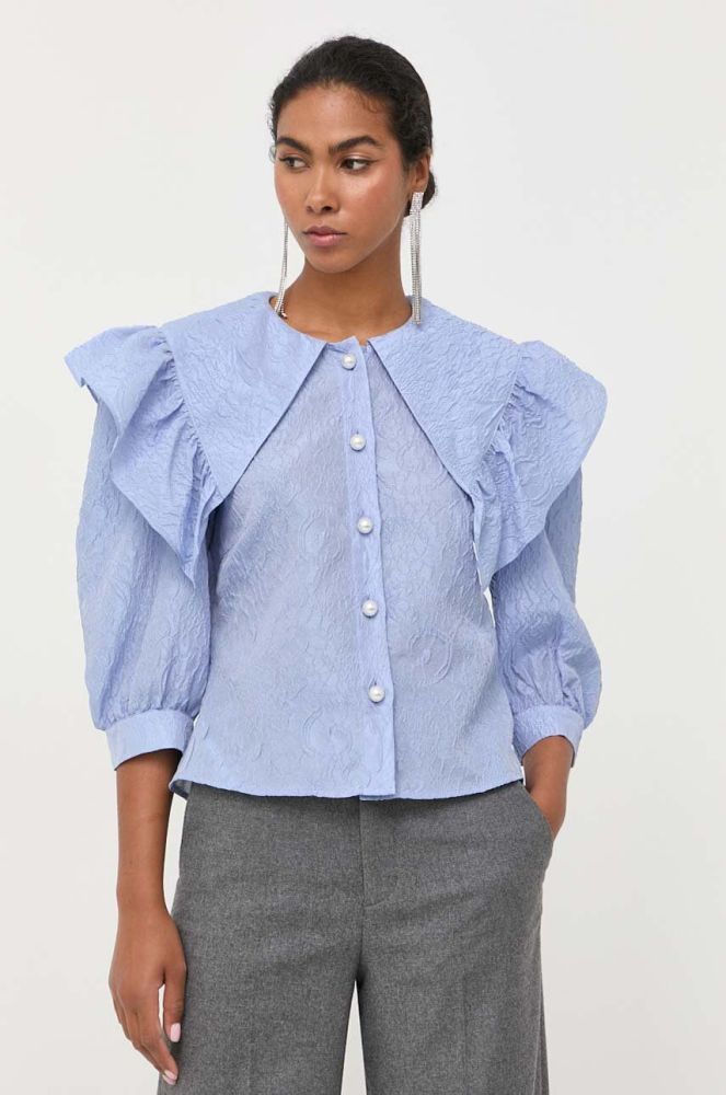 Блузка Custommade жіноча regular колір блакитний