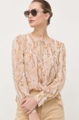 Блузка Guess жіноча колір бежевий візерунок