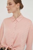 Сорочка Guess жіноча колір рожевий relaxed класичний комір (3408934)