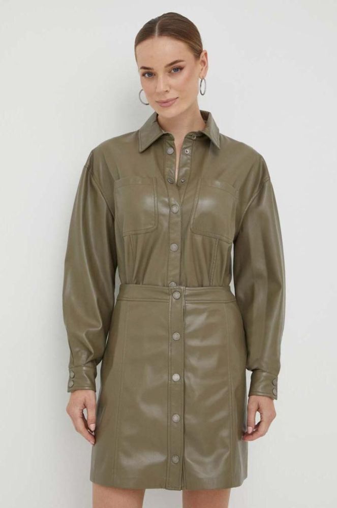Сорочка Guess жіноча колір зелений relaxed класичний комір (3408955) фото 2