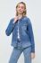 Джинсова сорочка Guess жіноча regular класичний комір колір блакитний