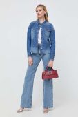 Джинсова сорочка Guess жіноча regular класичний комір колір блакитний