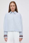 Бавовняна сорочка Tommy Hilfiger жіноча relaxed класичний комір колір блакитний (3389066)