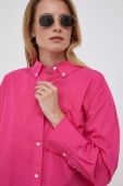 Бавовняна сорочка Tommy Hilfiger жіноча колір рожевий relaxed класичний комір (3338214)