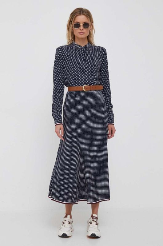 Сорочка Tommy Hilfiger жіноча колір синій regular класичний комір (3348507) фото 2