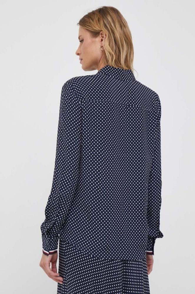 Сорочка Tommy Hilfiger жіноча колір синій regular класичний комір (3348507) фото 3