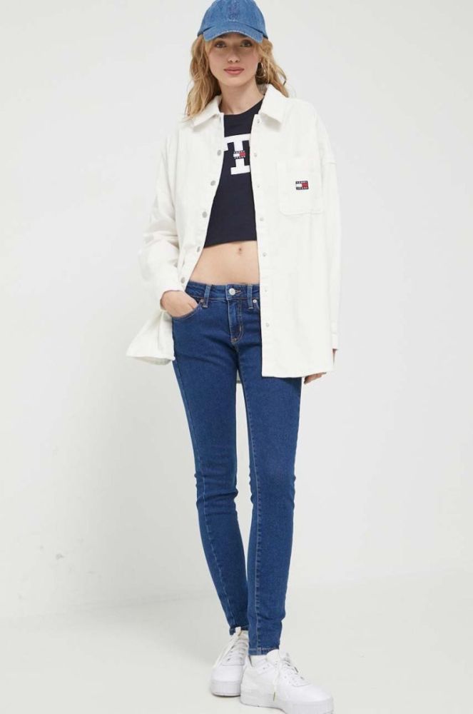 Вельветова сорочка Tommy Jeans колір бежевий relaxed класичний комір (3374777) фото 2