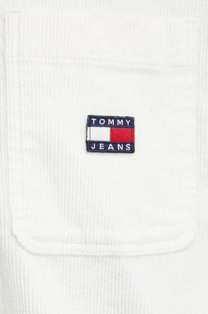 Вельветова сорочка Tommy Jeans колір бежевий relaxed класичний комір (3374777) фото 5