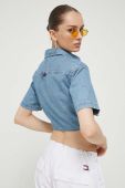 Джинсова сорочка Tommy Jeans жіноча regular класичний комір колір блакитний (3365992)