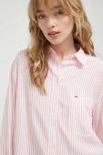 Сорочка Tommy Jeans жіноча колір рожевий relaxed класичний комір