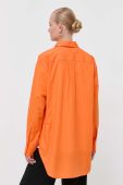 Бавовняна сорочка BOSS жіноча колір помаранчевий regular класичний комір