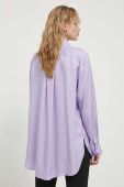 Сорочка HUGO жіноча колір фіолетовий relaxed класичний комір