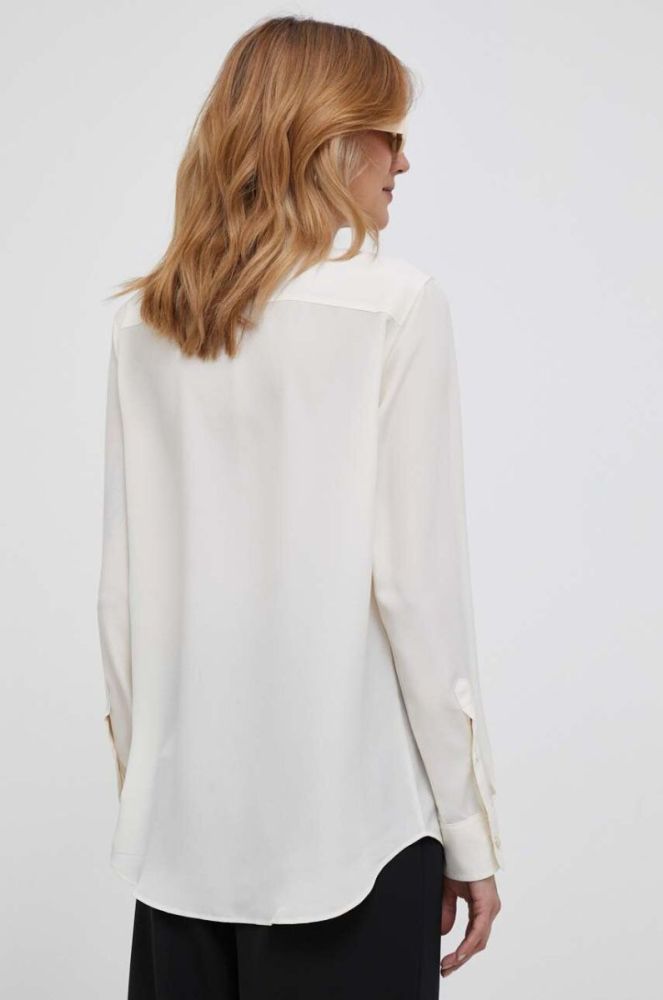 Сорочка Lauren Ralph Lauren жіноча колір бежевий regular класичний комір фото 3