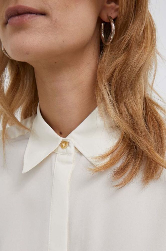 Сорочка Lauren Ralph Lauren жіноча колір бежевий regular класичний комір фото 5