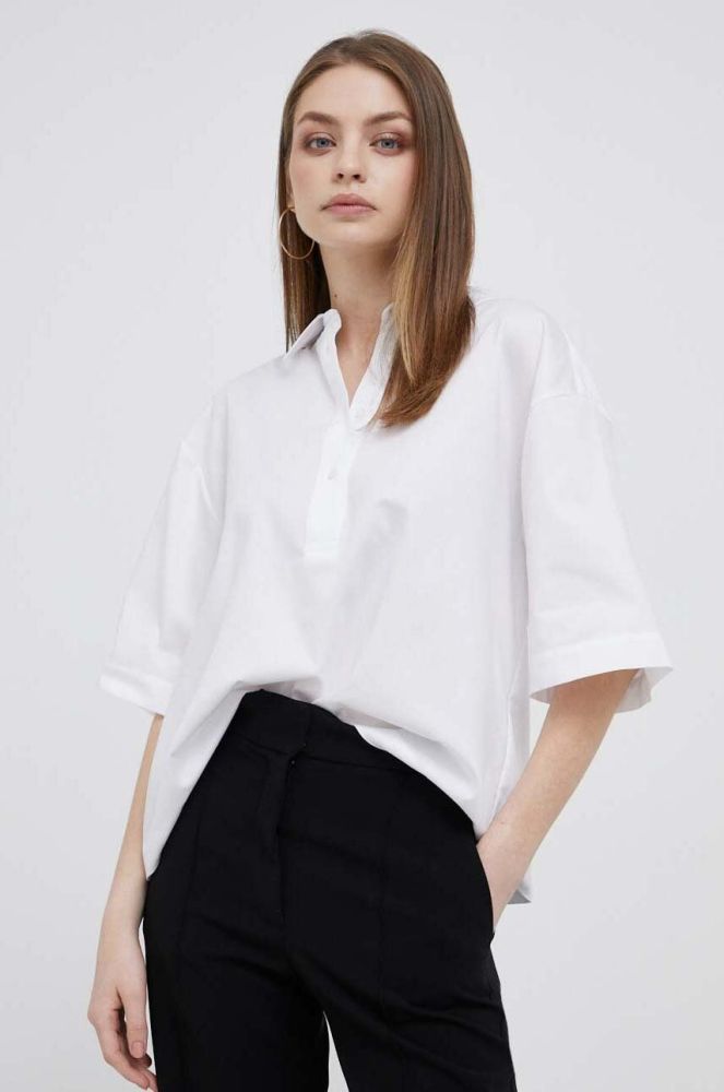 Бавовняна блузка Dkny жіноча колір білий