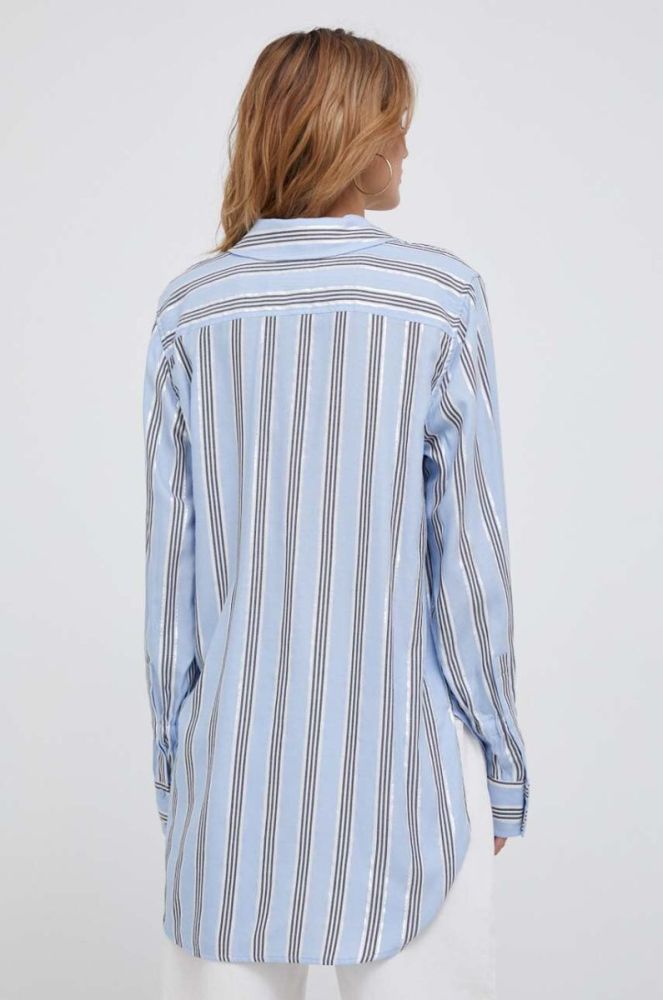 Сорочка Dkny жіноча regular класичний комір колір блакитний (3309941) фото 4