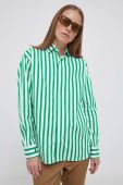 Бавовняна сорочка Polo Ralph Lauren жіноча колір зелений relaxed класичний комір