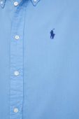 Бавовняна сорочка Polo Ralph Lauren жіноча relaxed класичний комір колір блакитний (3389080)