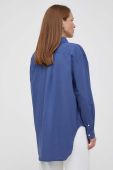 Бавовняна сорочка Polo Ralph Lauren жіноча колір синій relaxed класичний комір (3389090)
