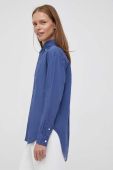 Бавовняна сорочка Polo Ralph Lauren жіноча колір синій relaxed класичний комір (3389090)