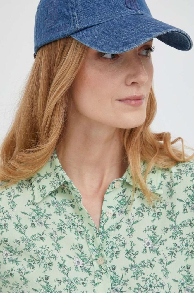 Сорочка Pepe Jeans Falae жіноча колір зелений regular класичний комір фото 5
