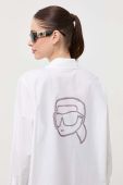 Бавовняна сорочка Karl Lagerfeld жіноча колір білий regular класичний комір (3360049)