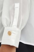 Сорочка Elisabetta Franchi жіноча колір білий regular класичний комір