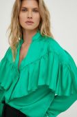 Блузка 2NDDAY жіноча колір зелений однотонна