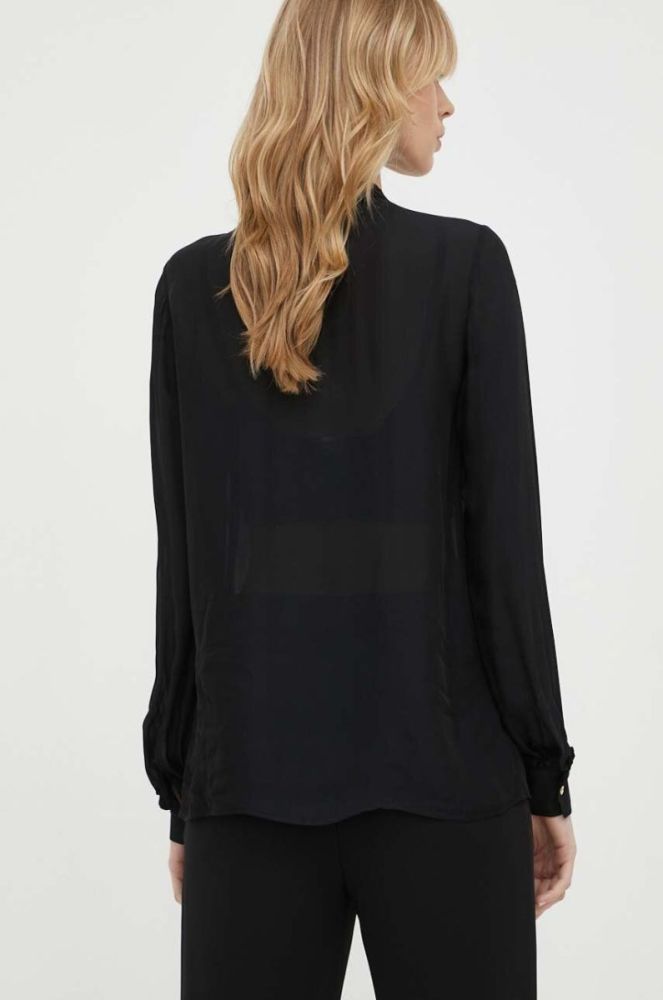 Сорочка з домішкою шовку MICHAEL Michael Kors колір чорний regular фото 3