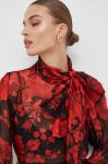 Шовкова блузка Liu Jo колір червоний візерунок