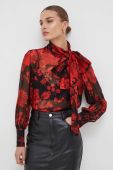 Шовкова блузка Liu Jo колір червоний візерунок