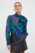 Шовкова блузка Liu Jo колір зелений візерунок