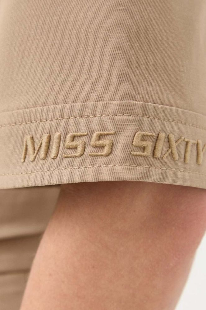 Сорочка Miss Sixty жіноча колір бежевий regular класичний комір фото 5