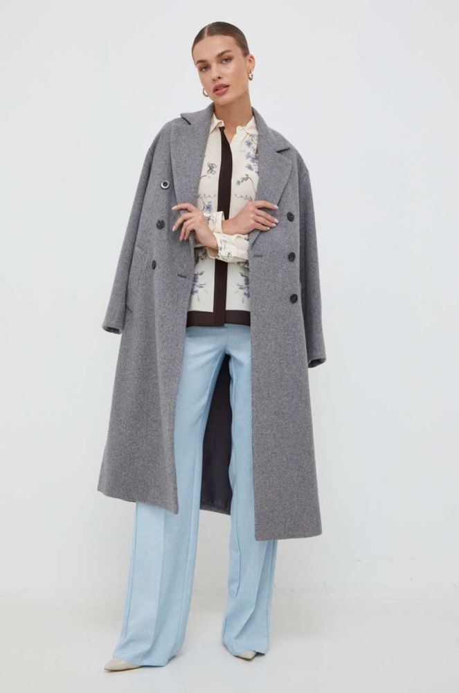 Шовкова сорочка Weekend Max Mara колір бежевий regular класичний комір (3617480) фото 2
