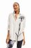 Бавовняна сорочка Desigual жіноча колір білий relaxed класичний комір (3408966)