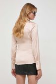 Сорочка Guess жіноча колір бежевий slim класичний комір