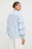 Бавовняна сорочка Custommade жіноча relaxed колір блакитний