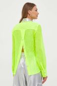 Сорочка Custommade жіноча колір зелений regular класичний комір